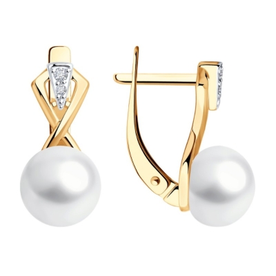 Серьги из золота с жемчугом