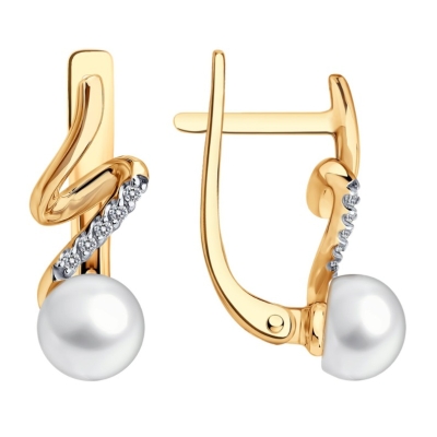 Cercei din aur cu perlă