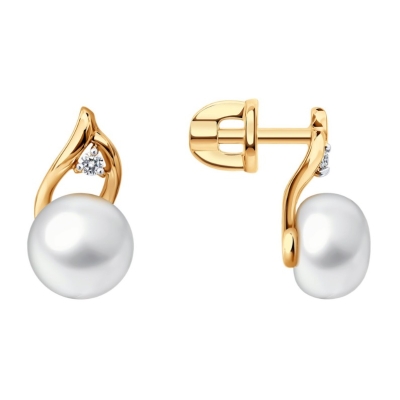 Cercei din aur cu perlă