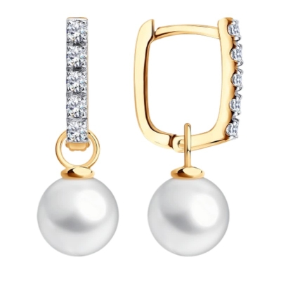 Cercei din aur cu perlă