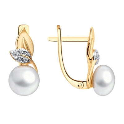 Cercei din aur cu perlă