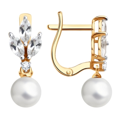 Cercei din aur cu perlă