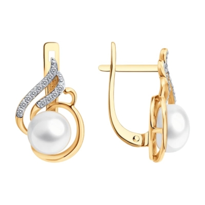 Серьги из золота с жемчугом