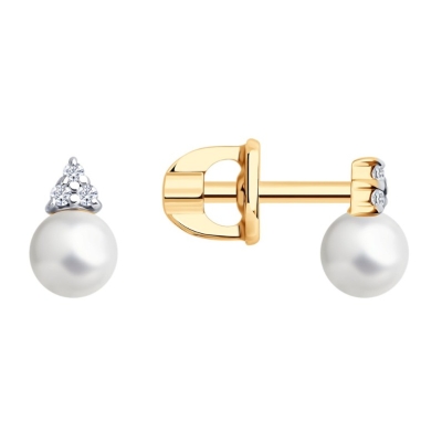 Серьги из золота с жемчугом