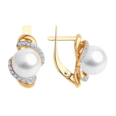 Серьги из золота с жемчугом