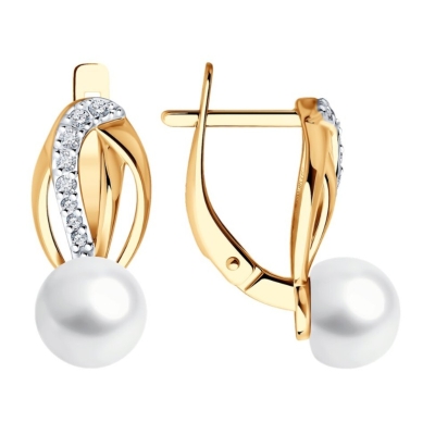 Cercei din aur cu perlă