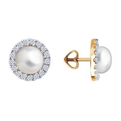 Cercei din aur cu perlă