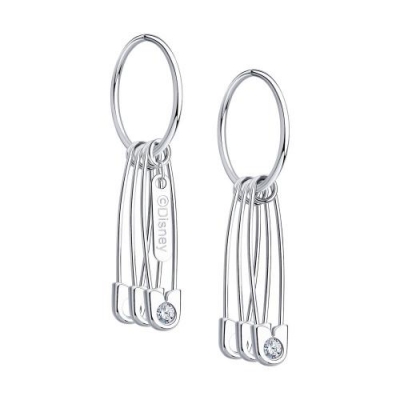 Серьги из серебра с фианитами